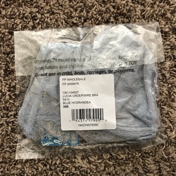 Free People Lucia Underwire Bra Blue Hydrandea - Picture 10 of 12